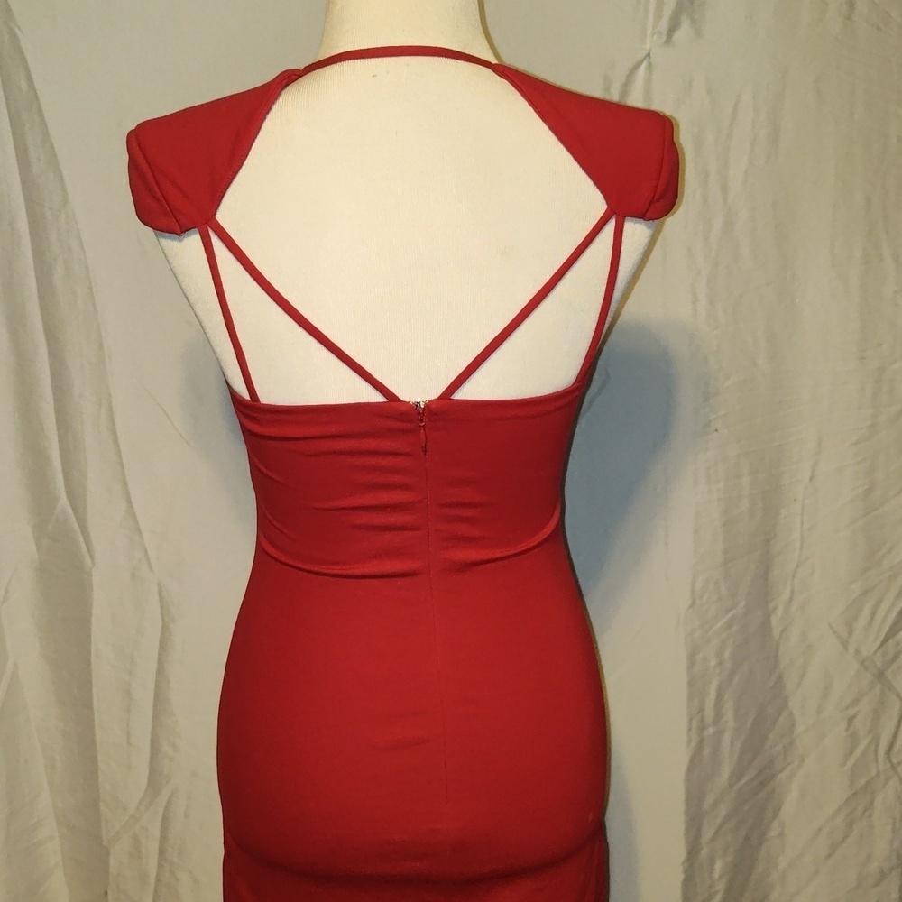 Guess Red cap-sleeve strappy dress size S - Picture 3 of 9